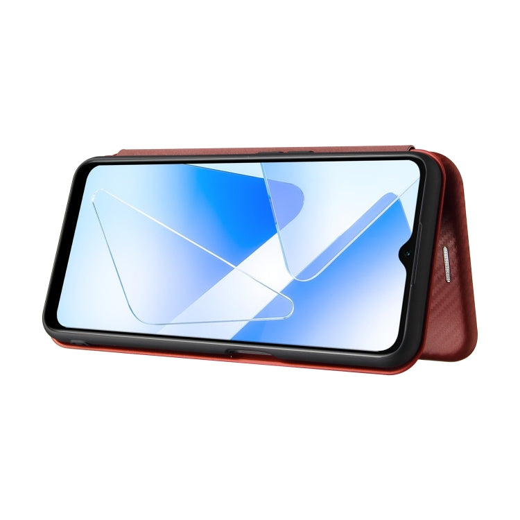 For OPPO A55 5G Carbon Fiber Texture Horizontal Flip TPU + PC + PU Leather Case with Card Slot