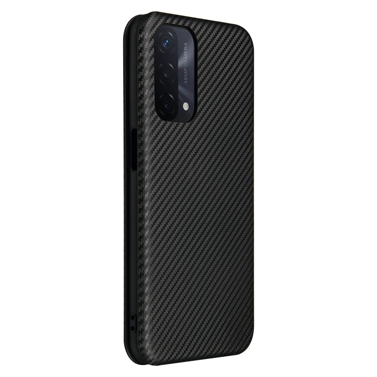 For OPPO A93 5G Carbon Fiber Texture Horizontal Flip TPU + PC + PU Leather Case with Card Slot