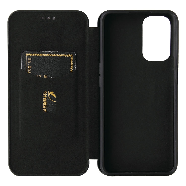 For OPPO A93 5G Carbon Fiber Texture Horizontal Flip TPU + PC + PU Leather Case with Card Slot