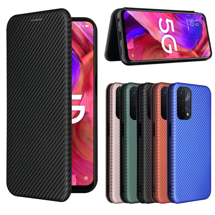 For OPPO A93 5G Carbon Fiber Texture Horizontal Flip TPU + PC + PU Leather Case with Card Slot