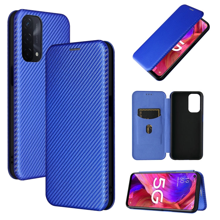For OPPO A93 5G Carbon Fiber Texture Horizontal Flip TPU + PC + PU Leather Case with Card Slot