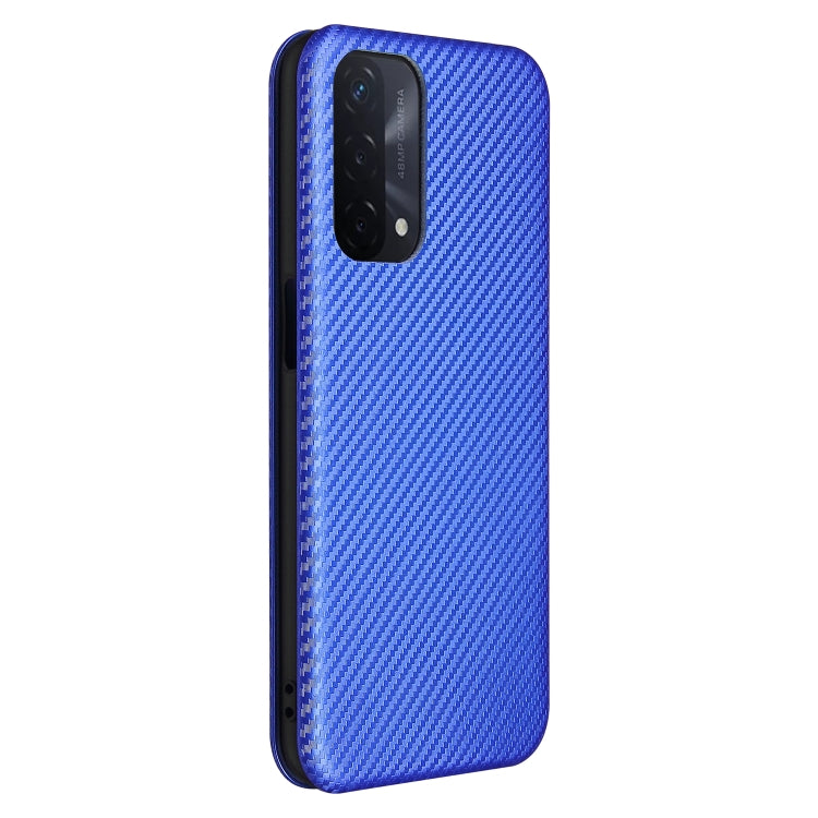 For OPPO A93 5G Carbon Fiber Texture Horizontal Flip TPU + PC + PU Leather Case with Card Slot