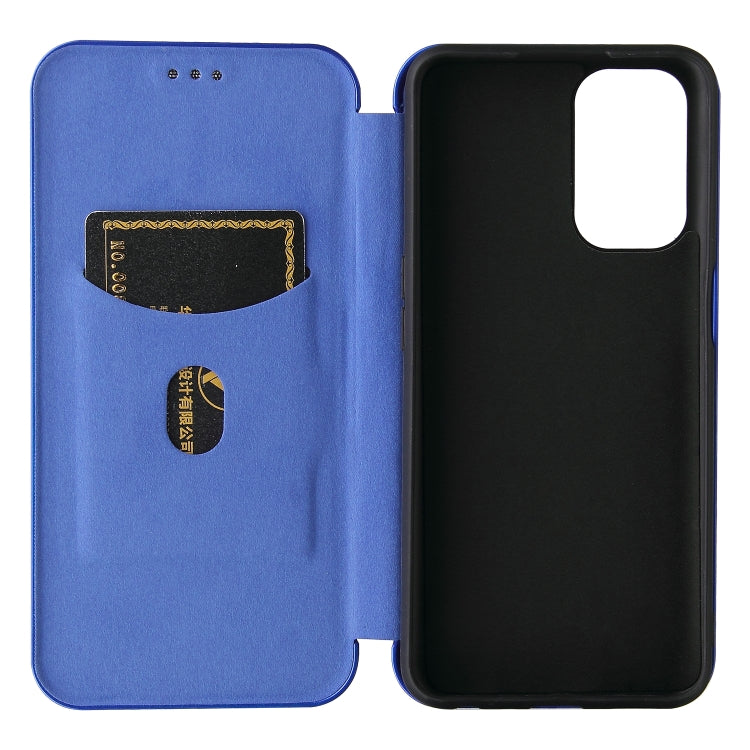 For OPPO A93 5G Carbon Fiber Texture Horizontal Flip TPU + PC + PU Leather Case with Card Slot