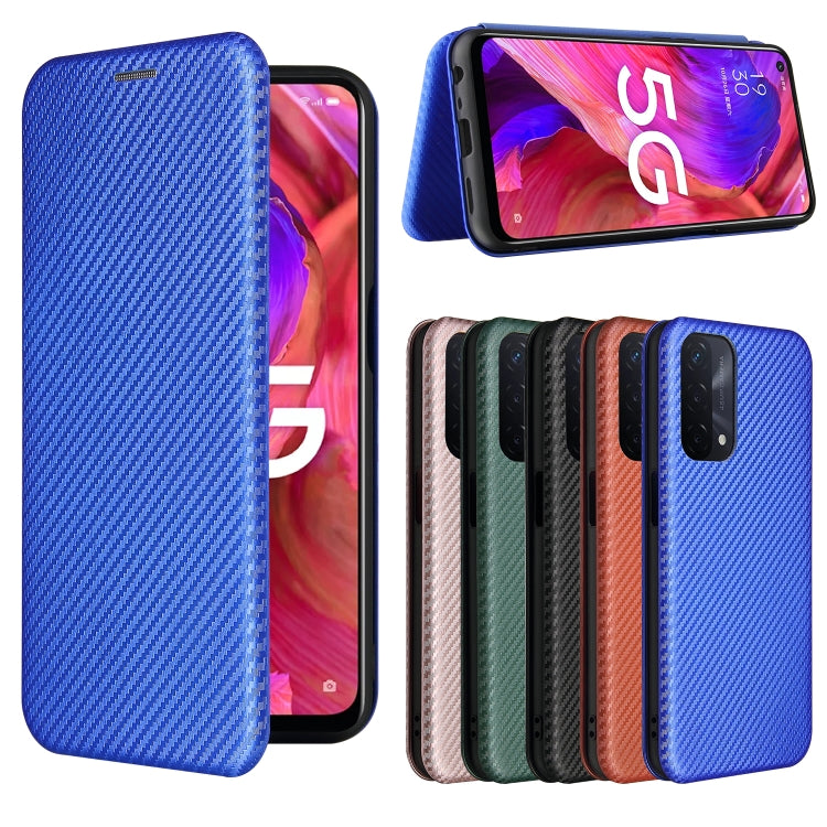 For OPPO A93 5G Carbon Fiber Texture Horizontal Flip TPU + PC + PU Leather Case with Card Slot