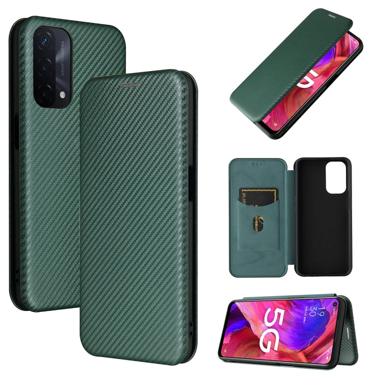 For OPPO A93 5G Carbon Fiber Texture Horizontal Flip TPU + PC + PU Leather Case with Card Slot