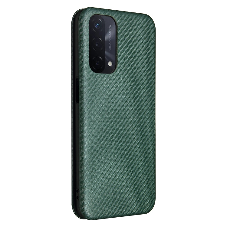 For OPPO A93 5G Carbon Fiber Texture Horizontal Flip TPU + PC + PU Leather Case with Card Slot
