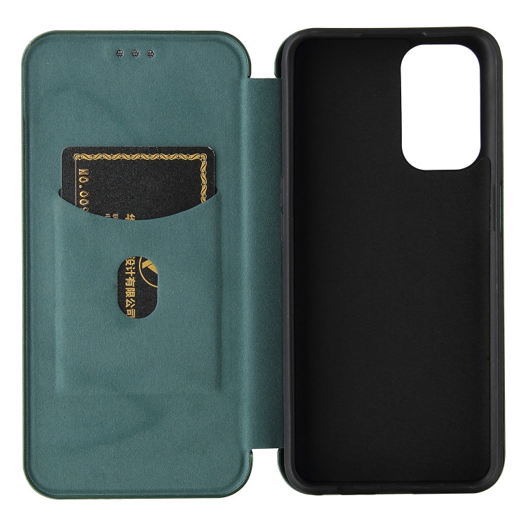 For OPPO A93 5G Carbon Fiber Texture Horizontal Flip TPU + PC + PU Leather Case with Card Slot