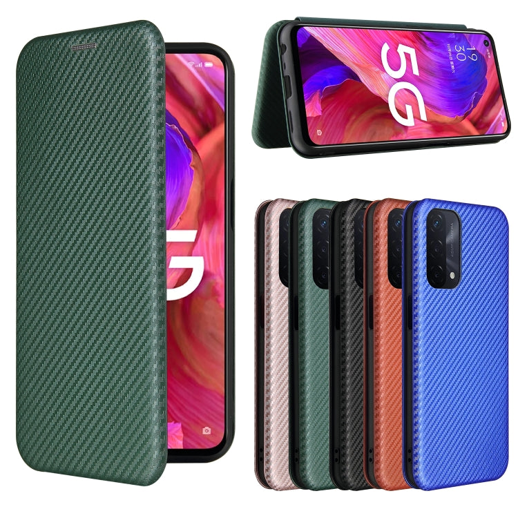 For OPPO A93 5G Carbon Fiber Texture Horizontal Flip TPU + PC + PU Leather Case with Card Slot