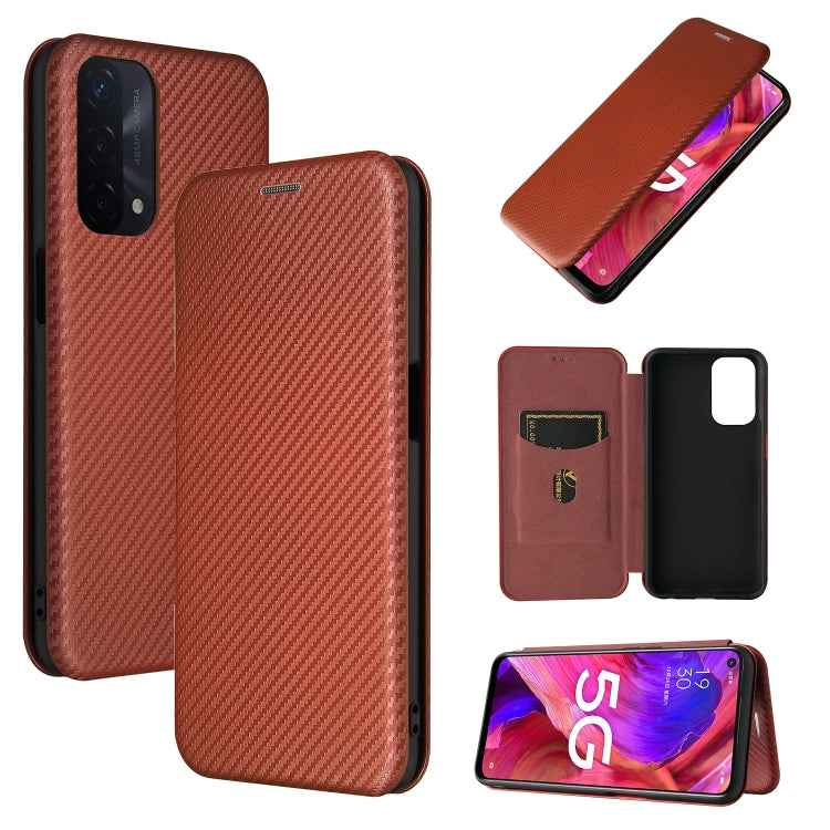 For OPPO A93 5G Carbon Fiber Texture Horizontal Flip TPU + PC + PU Leather Case with Card Slot