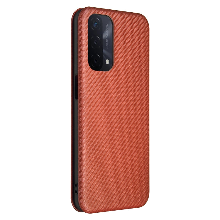 For OPPO A93 5G Carbon Fiber Texture Horizontal Flip TPU + PC + PU Leather Case with Card Slot