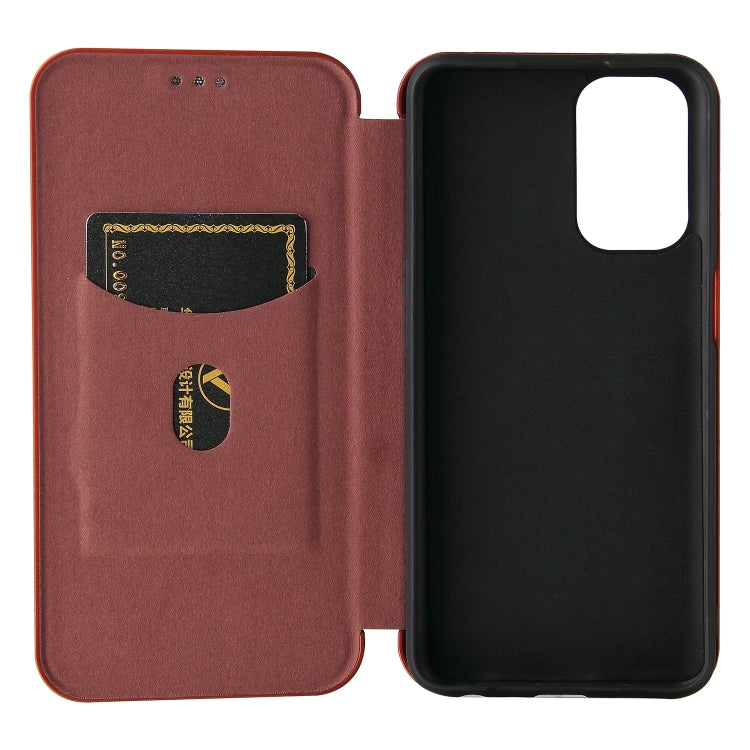 For OPPO A93 5G Carbon Fiber Texture Horizontal Flip TPU + PC + PU Leather Case with Card Slot