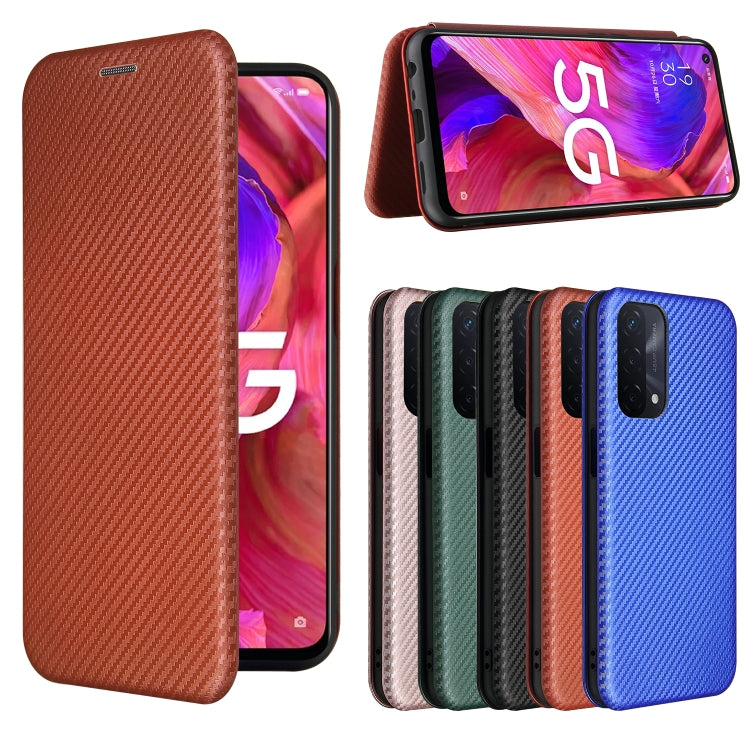 For OPPO A93 5G Carbon Fiber Texture Horizontal Flip TPU + PC + PU Leather Case with Card Slot