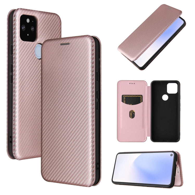 For Google Pixel 5a 5G Carbon Fiber Texture Horizontal Flip TPU + PC + PU Leather Case with Card Slot
