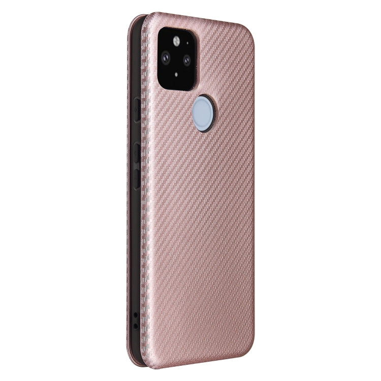 For Google Pixel 5a 5G Carbon Fiber Texture Horizontal Flip TPU + PC + PU Leather Case with Card Slot