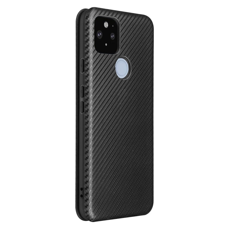 For Google Pixel 5a 5G Carbon Fiber Texture Horizontal Flip TPU + PC + PU Leather Case with Card Slot