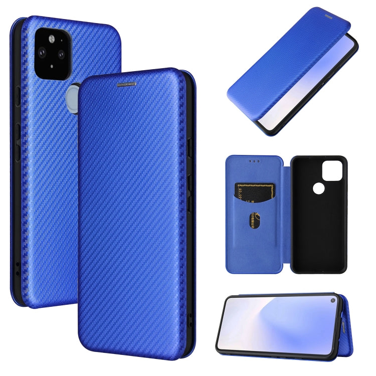 For Google Pixel 5a 5G Carbon Fiber Texture Horizontal Flip TPU + PC + PU Leather Case with Card Slot