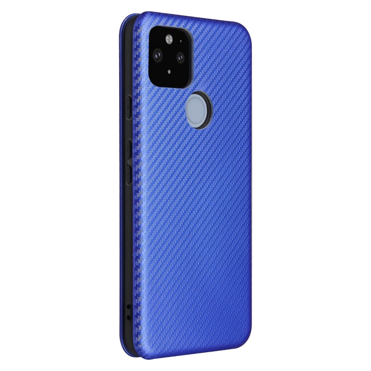 For Google Pixel 5a 5G Carbon Fiber Texture Horizontal Flip TPU + PC + PU Leather Case with Card Slot