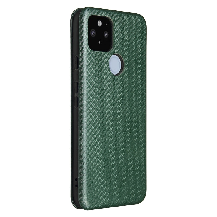 For Google Pixel 5a 5G Carbon Fiber Texture Horizontal Flip TPU + PC + PU Leather Case with Card Slot