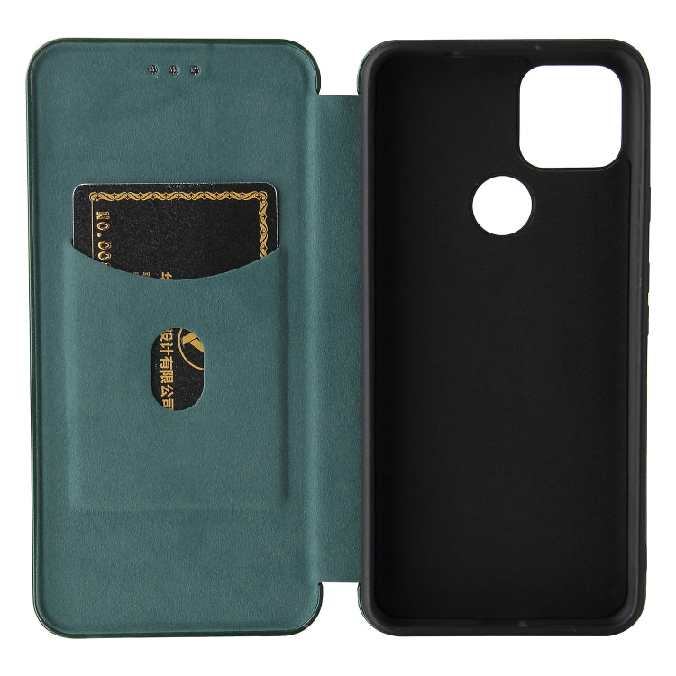 For Google Pixel 5a 5G Carbon Fiber Texture Horizontal Flip TPU + PC + PU Leather Case with Card Slot