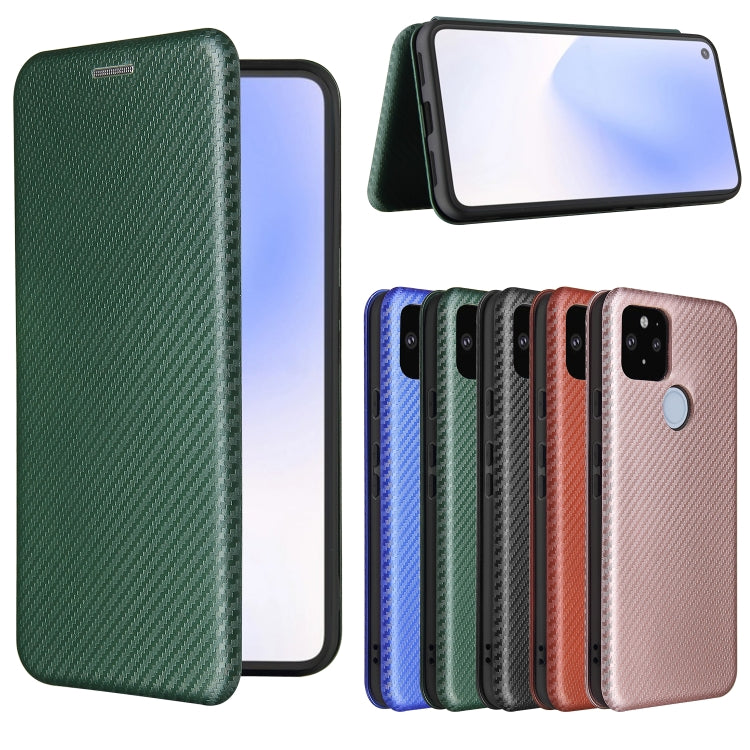 For Google Pixel 5a 5G Carbon Fiber Texture Horizontal Flip TPU + PC + PU Leather Case with Card Slot
