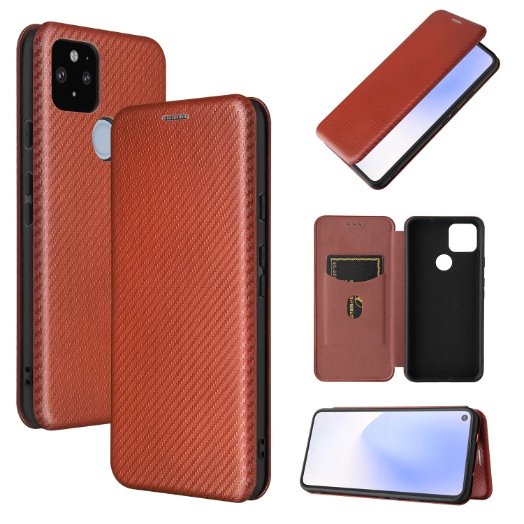 For Google Pixel 5a 5G Carbon Fiber Texture Horizontal Flip TPU + PC + PU Leather Case with Card Slot