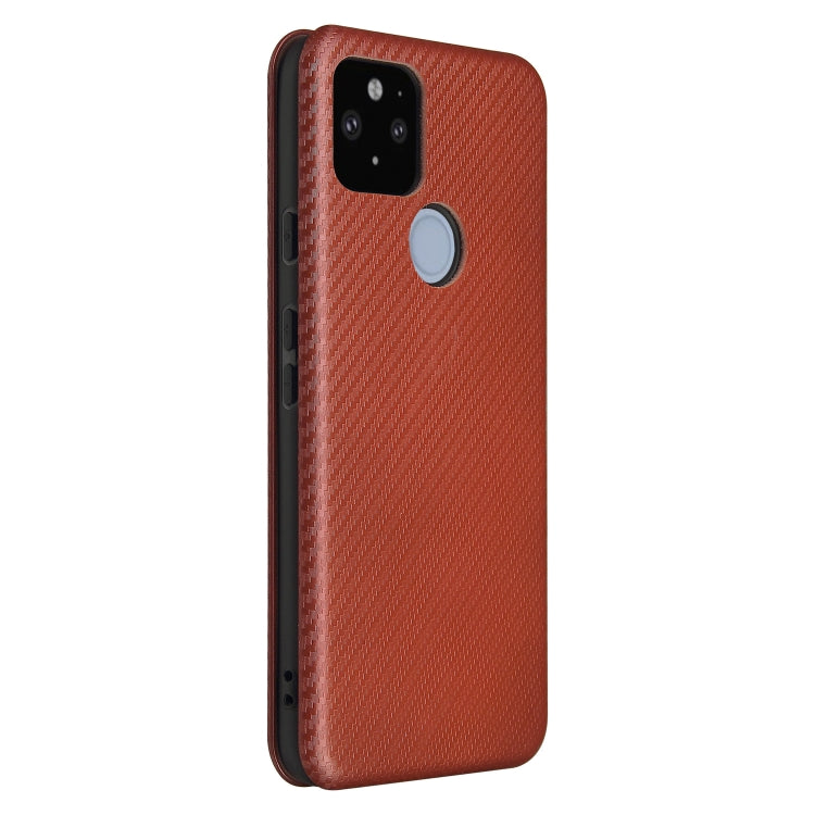 For Google Pixel 5a 5G Carbon Fiber Texture Horizontal Flip TPU + PC + PU Leather Case with Card Slot