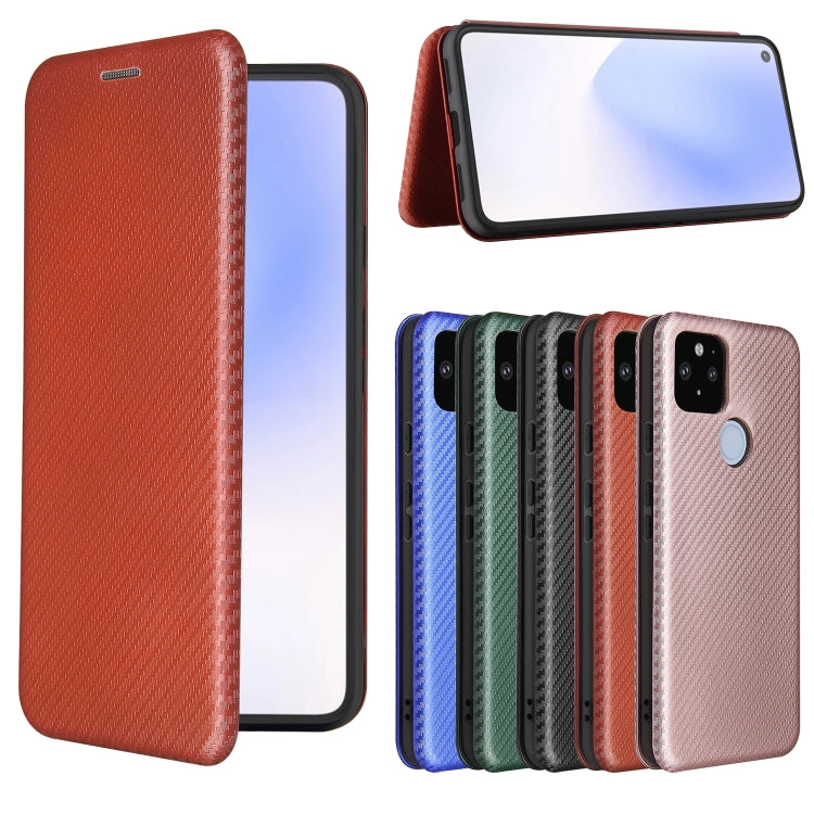 For Google Pixel 5a 5G Carbon Fiber Texture Horizontal Flip TPU + PC + PU Leather Case with Card Slot