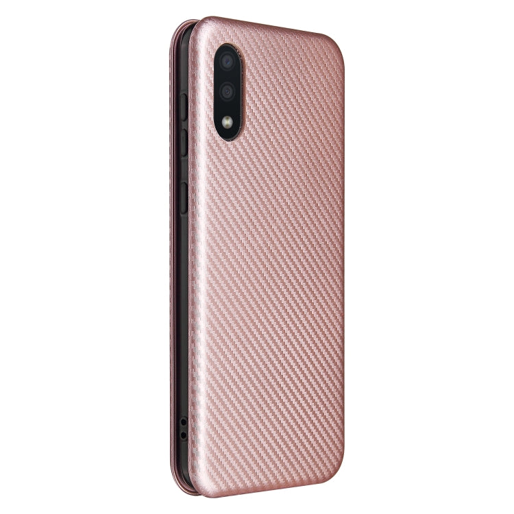 For Samsung Galaxy A02 / M02 Carbon Fiber Texture Horizontal Flip TPU + PC + PU Leather Case with Card Slot