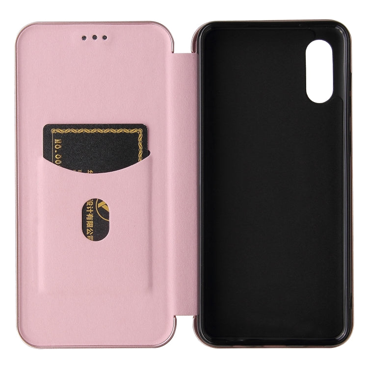 For Samsung Galaxy A02 / M02 Carbon Fiber Texture Horizontal Flip TPU + PC + PU Leather Case with Card Slot