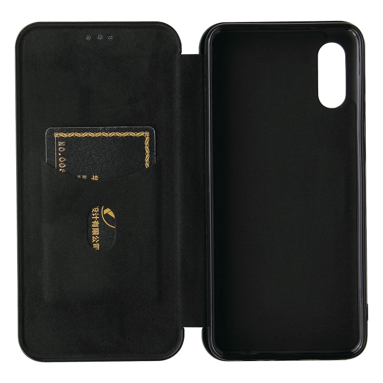 For Samsung Galaxy A02 / M02 Carbon Fiber Texture Horizontal Flip TPU + PC + PU Leather Case with Card Slot