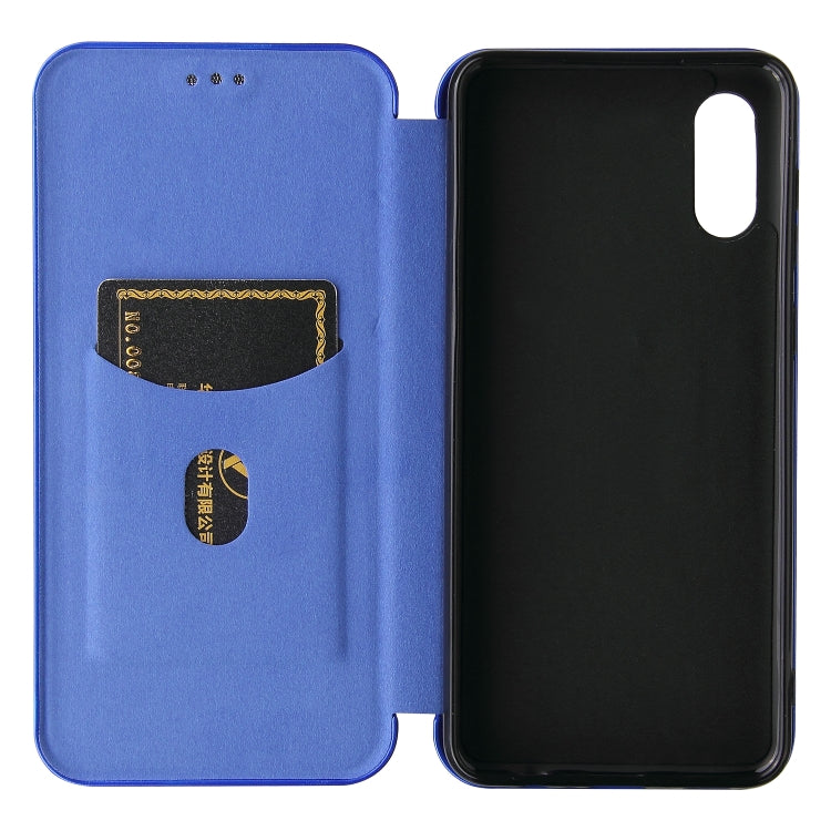 For Samsung Galaxy A02 / M02 Carbon Fiber Texture Horizontal Flip TPU + PC + PU Leather Case with Card Slot