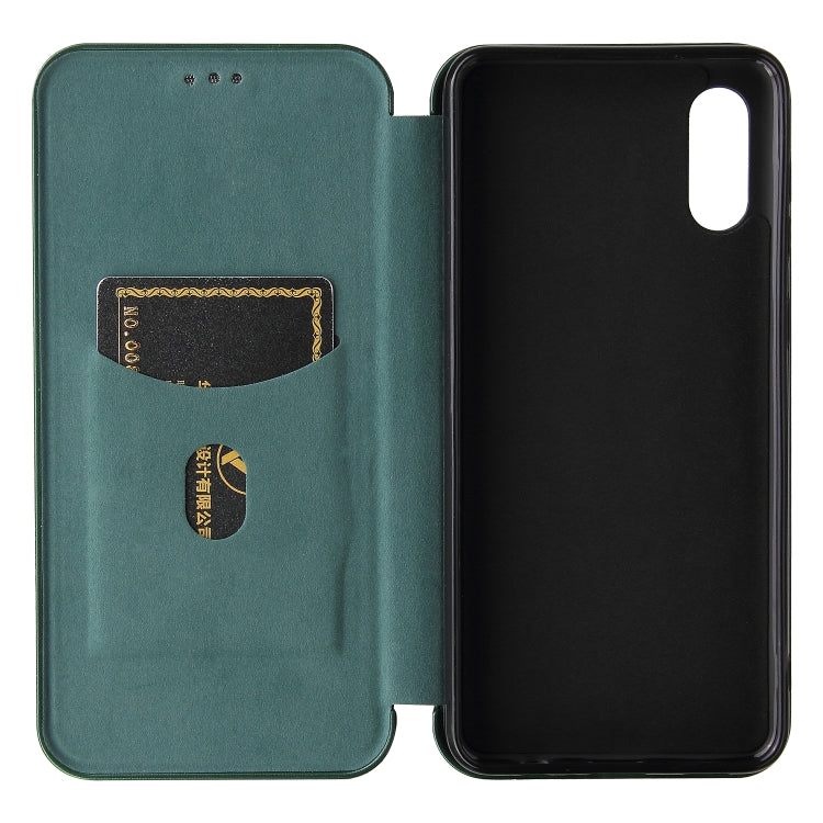 For Samsung Galaxy A02 / M02 Carbon Fiber Texture Horizontal Flip TPU + PC + PU Leather Case with Card Slot