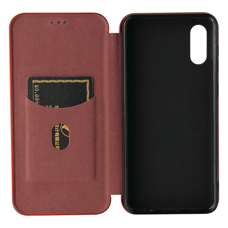 For Samsung Galaxy A02 / M02 Carbon Fiber Texture Horizontal Flip TPU + PC + PU Leather Case with Card Slot