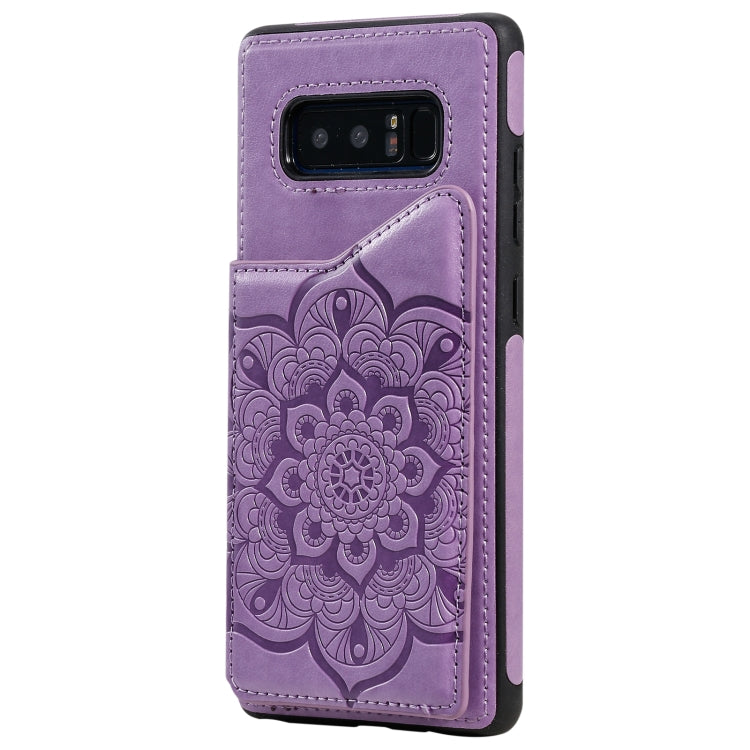 For Samsung Galaxy Note 8 Flower Embossing Pattern Shockproof Protective Case with Holder & Card Slots & Photo Frame