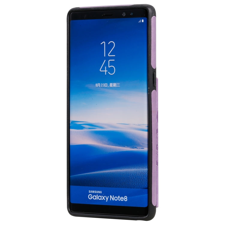 For Samsung Galaxy Note 8 Flower Embossing Pattern Shockproof Protective Case with Holder & Card Slots & Photo Frame
