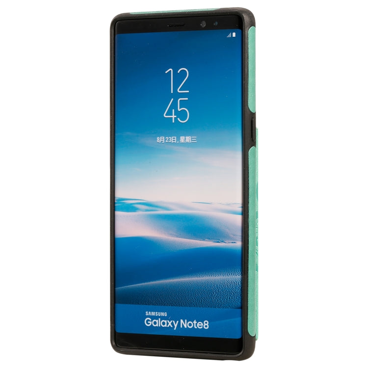 For Samsung Galaxy Note 8 Flower Embossing Pattern Shockproof Protective Case with Holder & Card Slots & Photo Frame