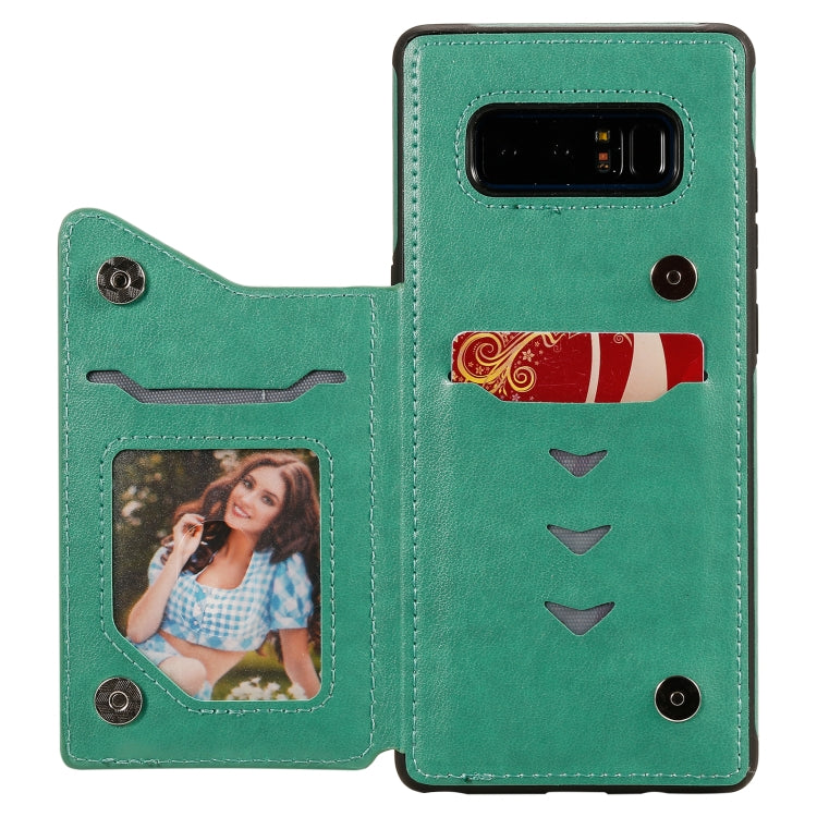 For Samsung Galaxy Note 8 Flower Embossing Pattern Shockproof Protective Case with Holder & Card Slots & Photo Frame