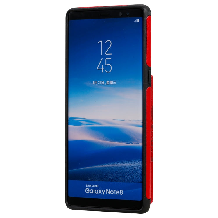 For Samsung Galaxy Note 8 Flower Embossing Pattern Shockproof Protective Case with Holder & Card Slots & Photo Frame