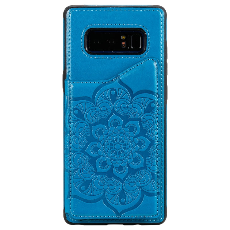 For Samsung Galaxy Note 8 Flower Embossing Pattern Shockproof Protective Case with Holder & Card Slots & Photo Frame