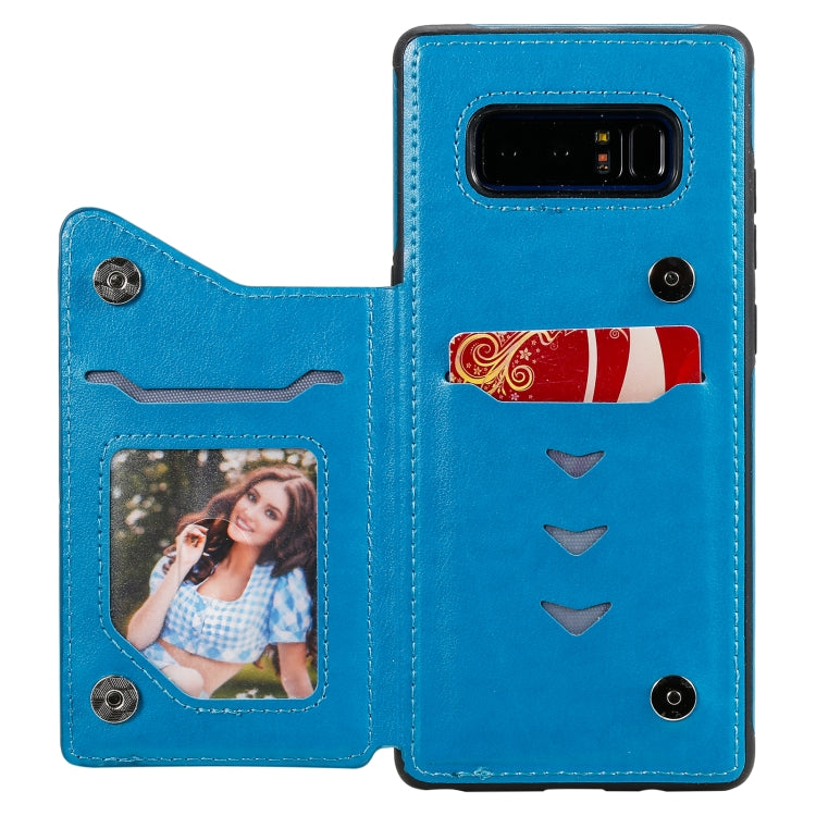 For Samsung Galaxy Note 8 Flower Embossing Pattern Shockproof Protective Case with Holder & Card Slots & Photo Frame