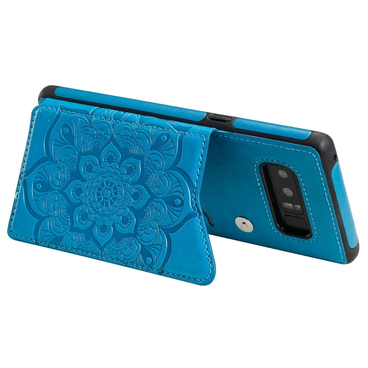 For Samsung Galaxy Note 8 Flower Embossing Pattern Shockproof Protective Case with Holder & Card Slots & Photo Frame
