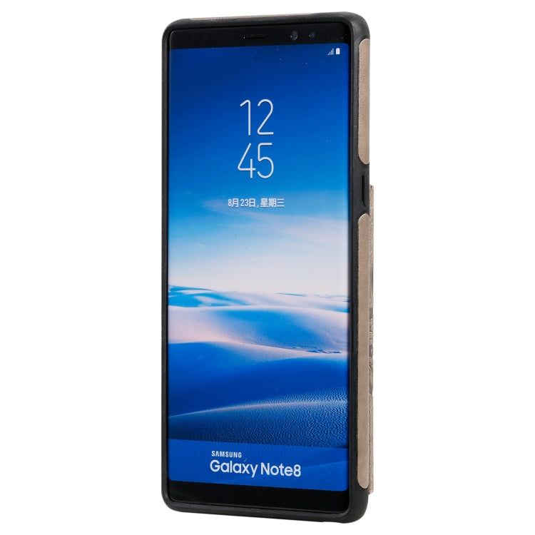 For Samsung Galaxy Note 8 Flower Embossing Pattern Shockproof Protective Case with Holder & Card Slots & Photo Frame