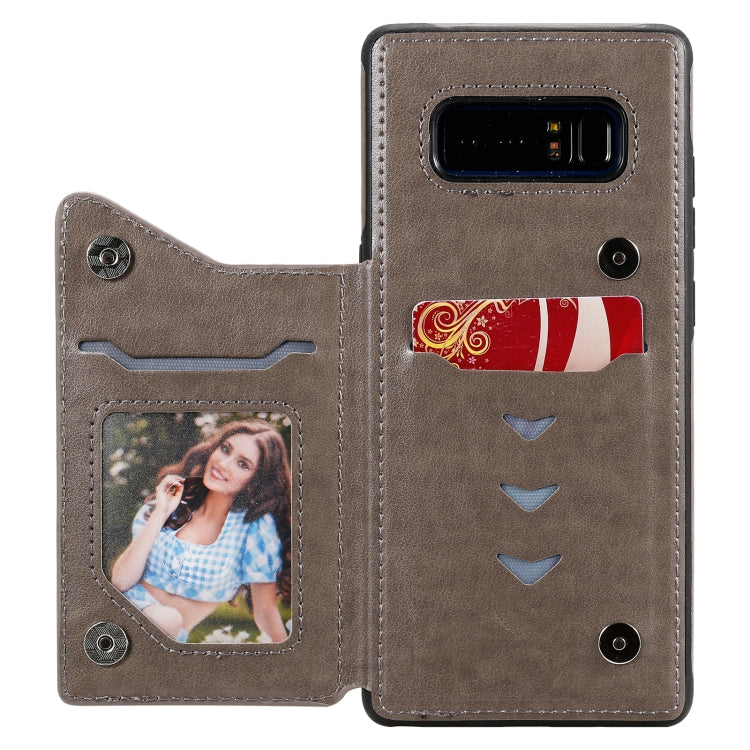For Samsung Galaxy Note 8 Flower Embossing Pattern Shockproof Protective Case with Holder & Card Slots & Photo Frame