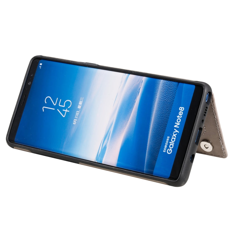 For Samsung Galaxy Note 8 Flower Embossing Pattern Shockproof Protective Case with Holder & Card Slots & Photo Frame