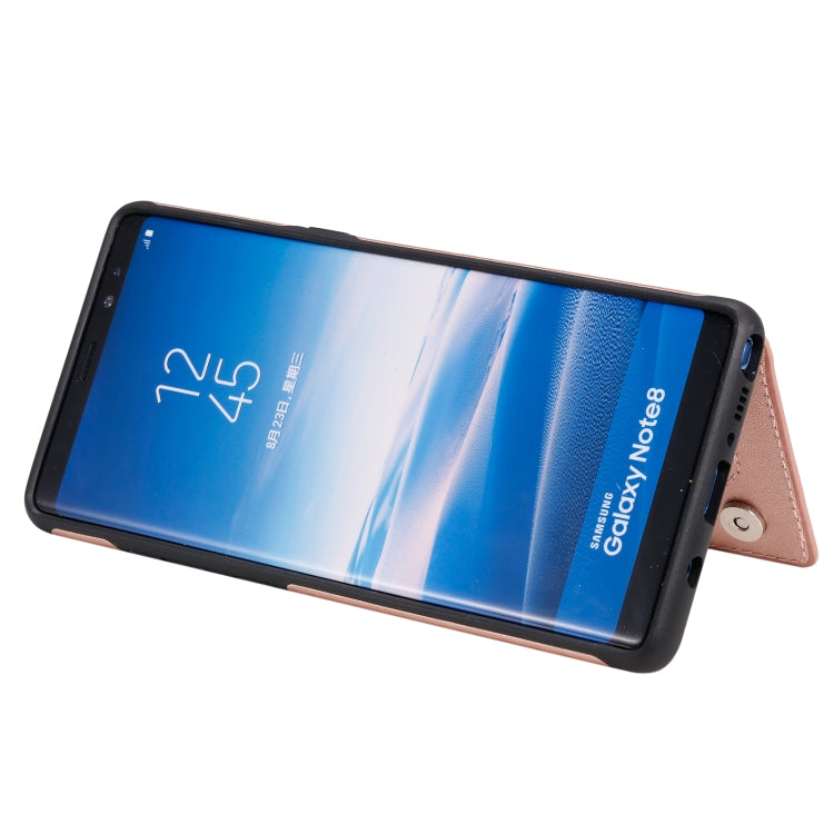 For Samsung Galaxy Note 8 Flower Embossing Pattern Shockproof Protective Case with Holder & Card Slots & Photo Frame