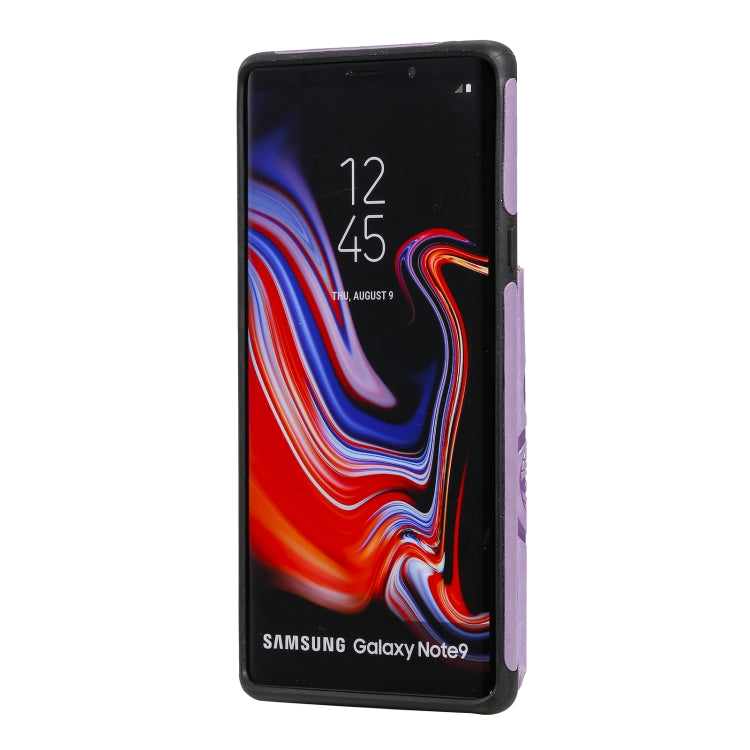 For Samsung Galaxy Note9 Flower Embossing Pattern Shockproof Protective Case with Holder & Card Slots & Photo Frame
