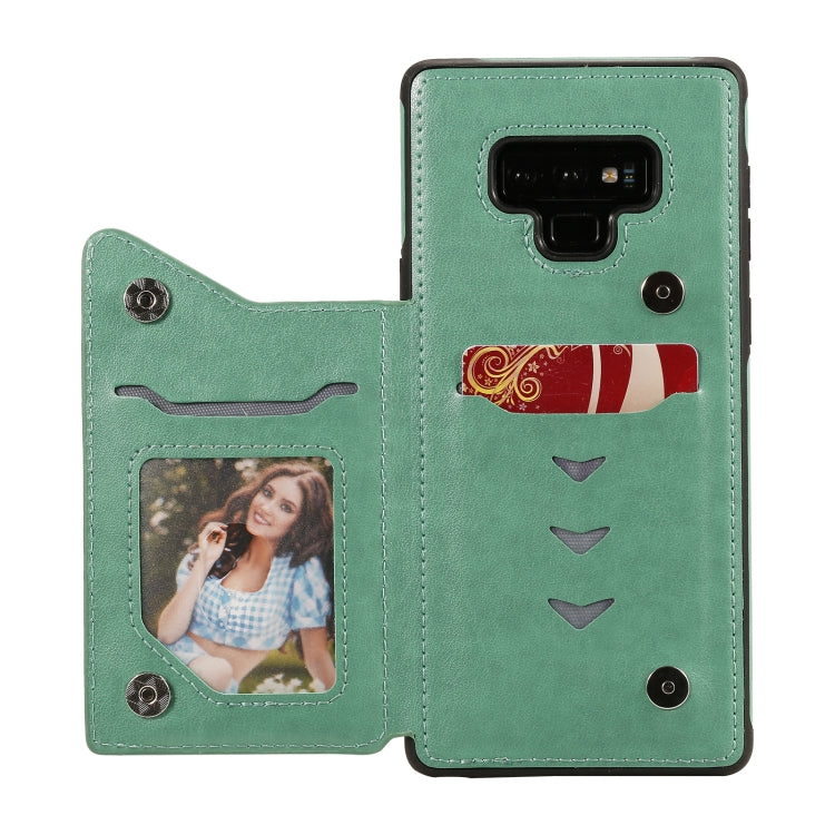 For Samsung Galaxy Note9 Flower Embossing Pattern Shockproof Protective Case with Holder & Card Slots & Photo Frame