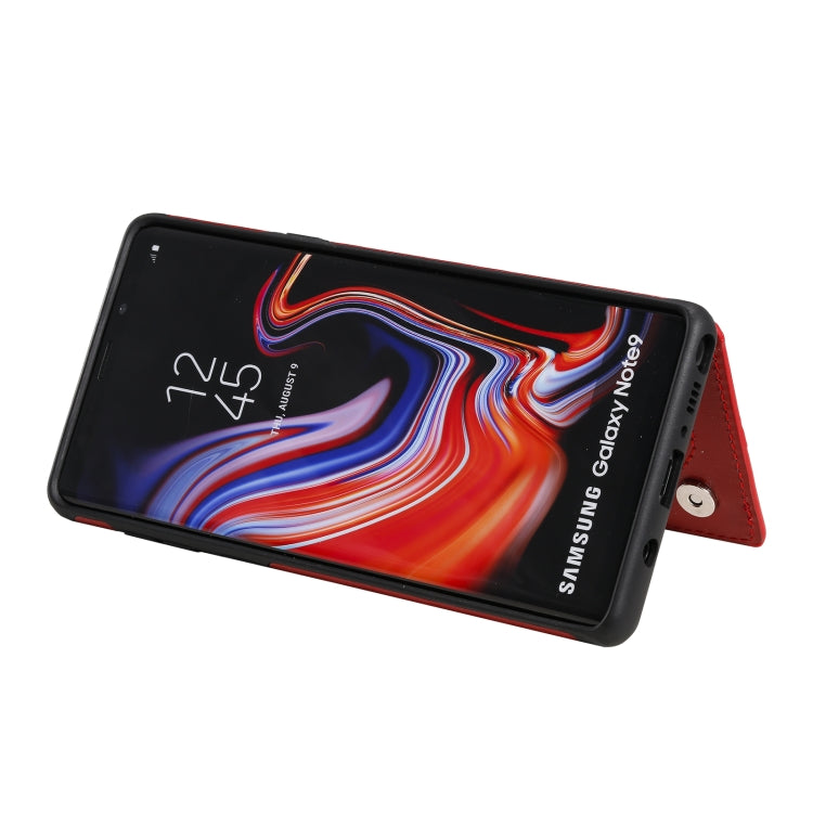 For Samsung Galaxy Note9 Flower Embossing Pattern Shockproof Protective Case with Holder & Card Slots & Photo Frame
