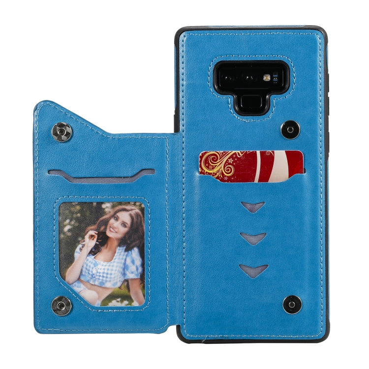 For Samsung Galaxy Note9 Flower Embossing Pattern Shockproof Protective Case with Holder & Card Slots & Photo Frame