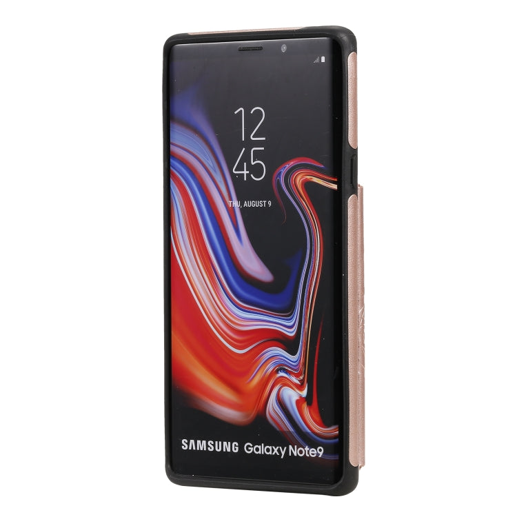 For Samsung Galaxy Note9 Flower Embossing Pattern Shockproof Protective Case with Holder & Card Slots & Photo Frame